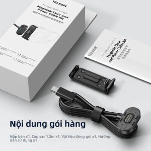Bộ Cáp Sạc Chống Nước Từ Tính TELESIN Dành Cho GoPro Hero 9/10/11/12/13 Vỏ Cổng Sạc Type-C Với Chất Liệu Silicon & Nhôm