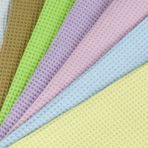 Soft Waffle Weave Polyester Fabric Pure Color By The Half Yard DIY Quilting Clothes Sewing For Sleepwear Bathrobes Skin Friendly