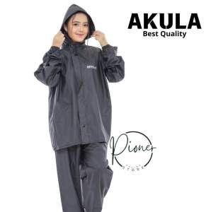 Jas Hujan Raincoat Akula Setelan Celana Pria Wanita Anti Rembes