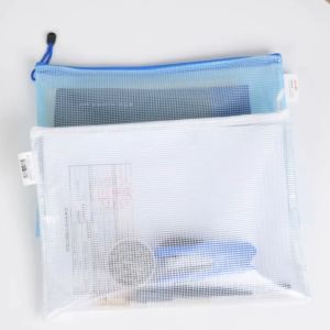 WGD2024 กระเป๋าดินสอแบบตาข่ายมีซิป กันน้ำ ขนาด B4 A3 A4 A5 A6 มี 5 สี เหมาะสำหรับเครื่องเขียน