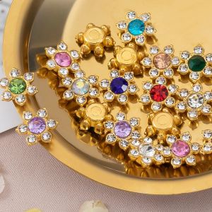 50pcs 13mm ดอกไม้คริสตัล Rhinestone สีสัน Cabochon แบนแพทช์สําหรับเครื่องประดับทําเข็มกลัด DIY อุปกรณ์เสริม
