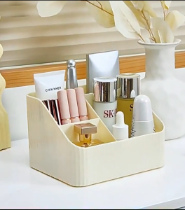 Large capacity cosmetics storage box dormitory dressing table desktop organizing box compartmentalized storage rack