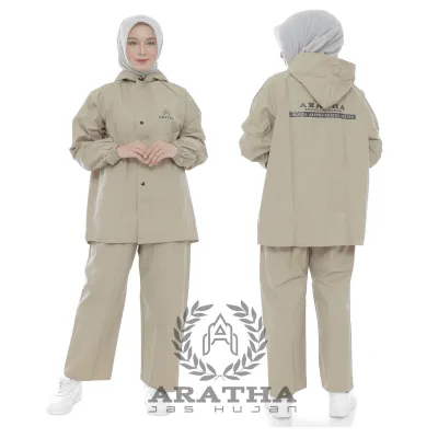 Jas Hujan Setelan Pria Wanita Anti Rembes Bahan PVC 025mm Elastis dan Tebal