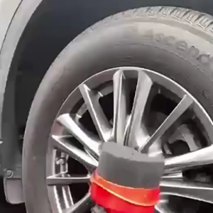 อุปกรณ์ล้างรถ-สีดําสีแดงมือถือแปรงยางรถยนต์ ฟองน้ํามือถือตัวรถยางขัดแว็กซ์แปรงฟองน้ําทําความสะอาดน้ํามันแปรงฟองน้ํา