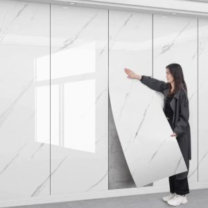 Waterproof and antifouling wall sticker self-adhesive wallpaper 1 roll thick foam marble wallpaper for bedroom and living room