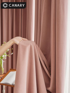 French Luxury Creamy Pink Velvet Curtain