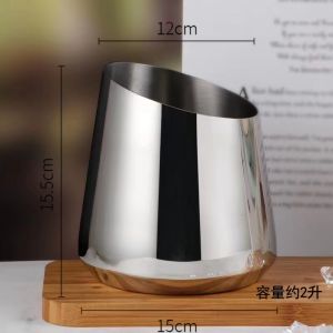 Stainless Steel Metal Ice Bucket with Handle for Bar Beer And Champagne Cooling Barrel Rose Gold Red Wine Cooler KTV