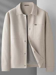 แจ็คเก็ตผู้ชายสไตล์ลำลองฤดูใบไม้ผลิและฤดูใบไม้ร่วง เสื้อคลุมกันหนาวแบบสั้นสำหรับใส่ไปทำงาน แจ็คเก็ตแบบมีฮู้ดแบบสวมหัวที่สวมใส่สบาย