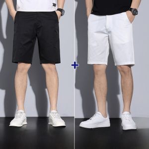 ROMON | Lormen Mens Summer Ice Silk Thin Suit Short Pants Quick Dry Sports Casual Five-Quarter Pants Fashionable Business Leisure