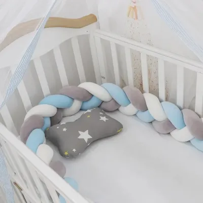 2025 Baby Bumper Bed Braided Crib Bumpers for Boys Girls Infant Crib Protector Cot Bumper Tour De Lit Bebe Tresse Room Decor