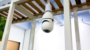 Alston V380 PRO Smart Bulb Security Camera 1080P HD 3MP WiFi IP66 Waterproof with Two-Way Audio & Digital Zoom