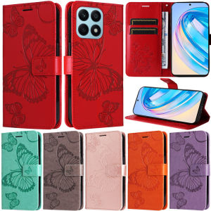 Luxury Big Butterfly Case For Huawei Honor X9A X8A X7A X6 X7 X8 X9 Honor 90 Lite Honor 70 Lite 90 Pro Retro Wallet Card Slot Leather Flip Stand Skin Protect Cover