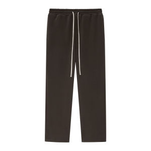 Nice Rice Mens Loose Knitted Drawstring Casual Sweatpants Skin-friendly Straight Tube 365G Color Block Fashion Urban Style