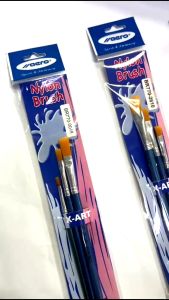 Artist Brush X-ART Nylon Flat Brush Set (3 Brushes in 1 Set)