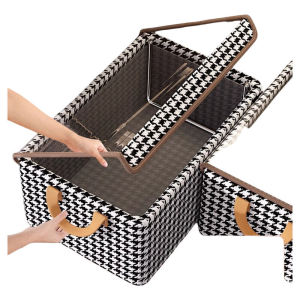 Foldable Clothing Storage Box Home Wardrobe Pants Organizer Cloth Art Box Multi-Layered Storage Basket for Bedroom And Living Room