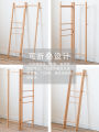 Corner Foldable Clothes Hanger Bedroom Simple Modern Style Elm Wood Coat Rack Home Use Wooden Shelf Adult Suitable Furniture. 