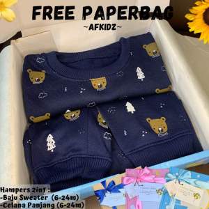 HAMPERS BAYI SETELAN SWEATER MOTIF POHON BEAR BALITA 6 BULAN SAMPAI 20 BULAN ATAU MUAT SAMPAI 1 TAHUN LEBIH