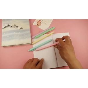 Bút bi bấm vỏ màu macaron tuỳ chọn dễ thương ngòi 0.5mm mực đen bút gel -Lumbley