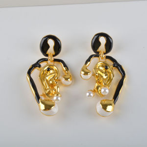 Red Carpet Drop Earrings Womens Fashion Black Enamel Devils Eye Exaggerated High-End Feelings Alloy Silver Gold Plated Jewelry