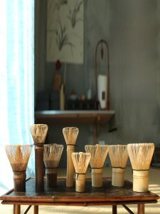 ชุดเครื่องมือทำชาญี่ปุ่น แปรงทำจากไม้ไผ่ ชามชา ช้อนชา วัสดุอื่น ๆ ไม้ไผ่สีม่วง ทำมือ อุปกรณ์การแสดง