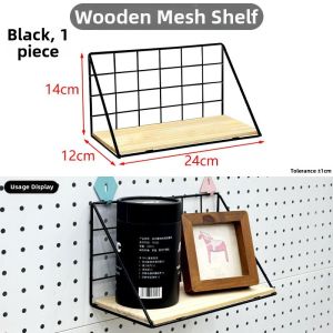 Metal Long And Round Hole Compatible Storage Shelf For Pegboard
