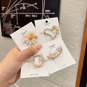 F4 Jepit Rambut Wanita Versi Korea Dari Berlian Imitasi Sederhana Aksesoris Rambut Bunga HSP002