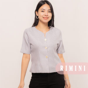 RIMINI - Atasan Berlengan Pendek Wanita Formal Button Tweed Size XS-XL - Filberta Top CO7022