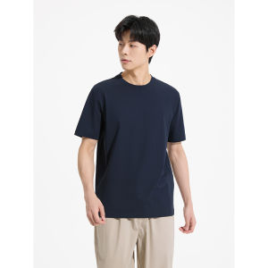 Hotwind Mens White Short Sleeve T-Shirt Basic round Neck Summer New Style Versatile Youthful Cotton Polyester Blend Top