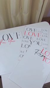 กระดาษพิมพ์ข้อความบอกรัก กระดาษห่อช่อดอกไม้ กระดาษห่อของขวัญ ขนาด30×45cm.