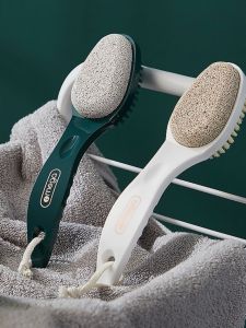 Exfoliating Scrub Artifact Foot Care Pumice Stone Foot Washing Brush Cutin Foot Plate Cleaning Brush Rub Long Handle Bean Bag