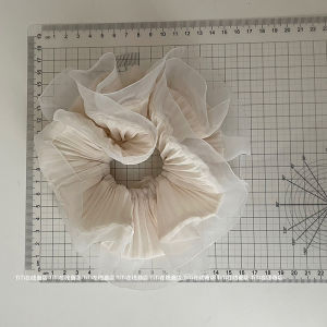 French Ruffle Double Layer Large Elastic Hair Ties Head Flowers Hair Bands High End Hair Accessories Headwear Fresh Outlined