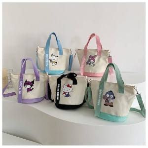 กระเป๋าผ้าใบคล้องไหล่สำหรับผู้หญิง ฤดูใบไม้ร่วง 2024 กระเป๋าถือแบบถือได้ขนาดเล็กสุดน่ารักและลำลองพร้อมซิปปิด