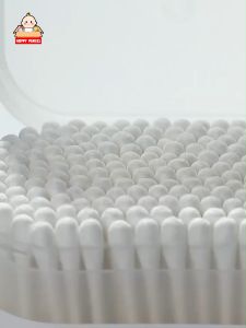 200 Sticks Baby Cotton Swab Paper Soft Cotton Buds Cleaning of Ears Nose Nails Belly Button Baby 100% Natural Cotton