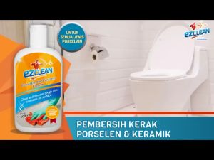 EZCLEAN PAKET LENGKAP PEMBERSIH LANTAI & DINDING PORSELEN UBIN KERAMIK TERASO KLOSET WC TOILET URINOIR WASTAFEL PORSELEN & KERAMIK (EZCLEAN PORCELAIN CLEANER + BLACK PAD / SIKAT KAMAR MANDI + LAP MICROFIBER SERBAGUNA)