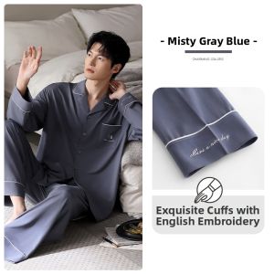JIALEFEN | Mens All-season Long-sleeve Pure Cotton Pajama Set