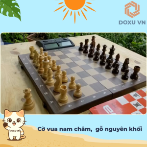 Bộ cờ vua bằng gỗ nam châm cao cấp 15 inch (~39 cm) dành cho trẻ em có thể gấp