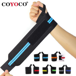 COYOCO ผ้าพันข้อมือสำหรับยกน้ำหนัก ยิม เพาเวอร์ลิฟติ้ง - ตัวป้องกันสายรัดแบบปรับได้ (ระบายอากาศได้ 1 คู่)