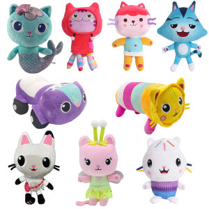 Newest 8 stlyes Gabby Dollhouse Plush Toy Mercat Cartoon Stuffed Animals Mermaid Cat Plushie Doll Kids Birthday Christams Gifts