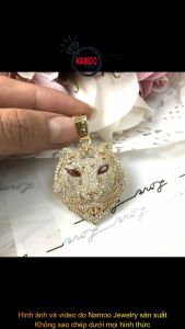 Mặt Dây Chuyền Thiết Kế Mặt Báo Với Đôi Mắt Đá Tím Cực Ngầu Cực Chất Cho Cả Nam Và Nữ V1124  Namoo Jewelry