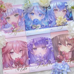 Genshin Impact Lightning General Raiden Shogun Postcard Color Paper Bilibili Stamp Anime Game Collectible Trading Card