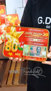 (Tranh để bàn) Tranh Kỷ niệm 80 năm ngày quốc khánh tranh kỷ niệm 2/9 tranh tết độc lập tranh bác hồ tranh quốc khánh tráng gương UT231