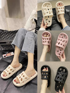 รองเท้าแตะส้นแบนฤดูร้อนสำหรับผู้หญิง สวมใส่ในบ้าน สวมใส่ในห้องน้ำ สวมใส่กลางแจ้ง ด้านนอกเป็นยาง รองเท้าแตะแบบสวมส้นแบนแบบสวมสำหรับผู้หญิง