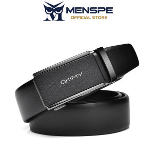 MENSPE Fashion Men’s Belt Business Leisure Belt Stylish Frosted Alloy Buckle Automatic Buckle Belt Second-layer Cowhide Waistband Youth Sports Pant Belt Stylish Simple Nice Waistband Durable Belt