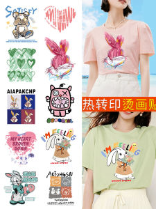 New Cute Embroidery Heat Transfer Stickers T-Shirt Pattern Printing Hot Iron-On Decals Clothing Heat Sublimation Sticker