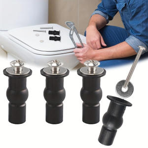 2pcs Expansion Screw Toilet Seat Top Fix Hinge Hole Fixings Well Nut Rubber Back To Wall Cover Accessories