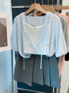 JIANDIYA | Hooded Layered Hollow-out Relaxed Loose T-shirt