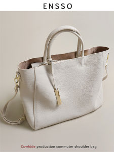 Top Layer Cowhide Tote 14-Inch Mac Computer Bag 2023 New Shoulder Bag Large Capacity Bag Commuting Large Bag