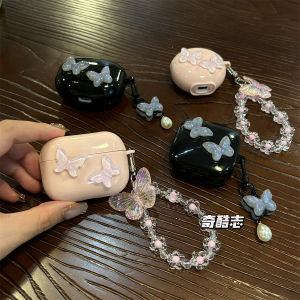 Butterfly Pearl Pendant T6S Bluetooth Protective Case Girls Heart Soft Silicon Shell Anti-Fall for Green Union HiTune T6 Earphones