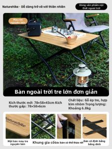 NatureHike | Bàn Dã Ngoại và Nướng BBQ Gỗ Trúc Di Động