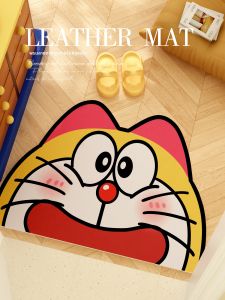ZHIBAIJIA | Doraemon Cartoon Cute Non-slip Easy-clean Irregular Shape PVC Door Mat